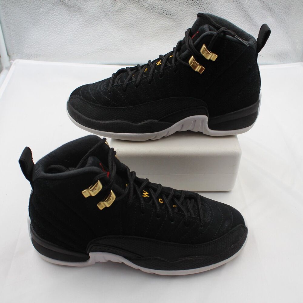 Air Jordan 12 Retro Reverse Taxi GS Size 4Y Kids Sneaker NIB Black White 153265-